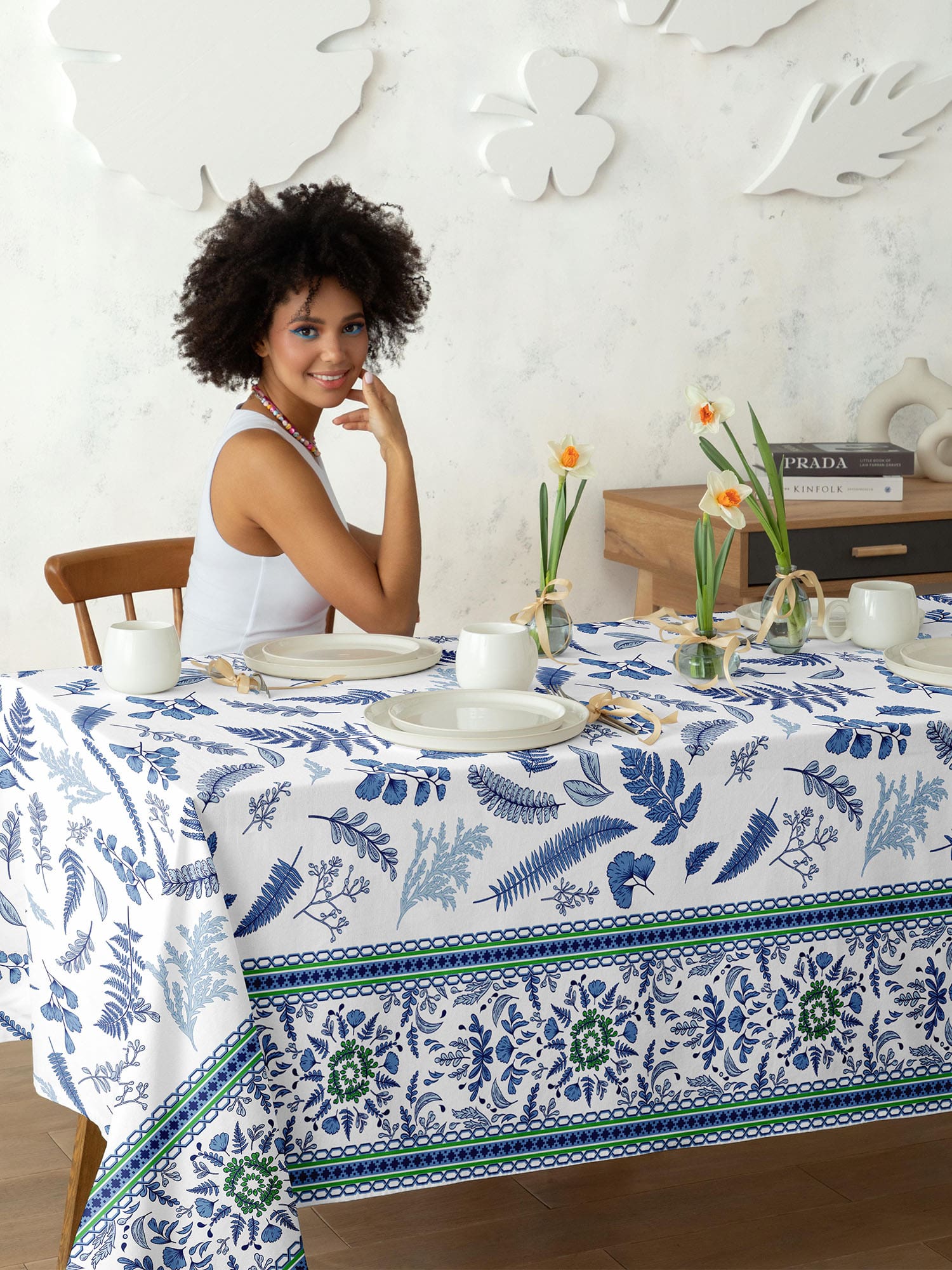 Скатерть Унисон Blue leaves 2