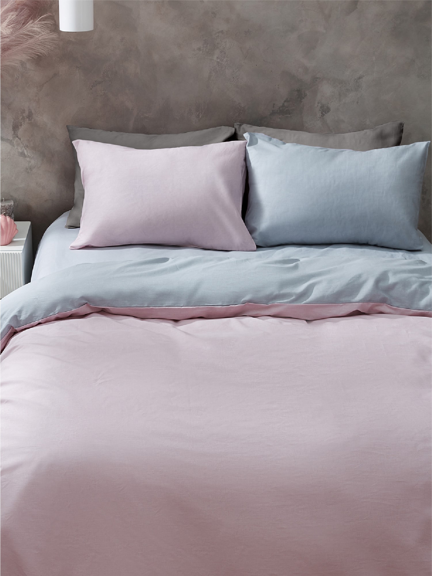 Постельное бельё Унисон Pink+Grey 1