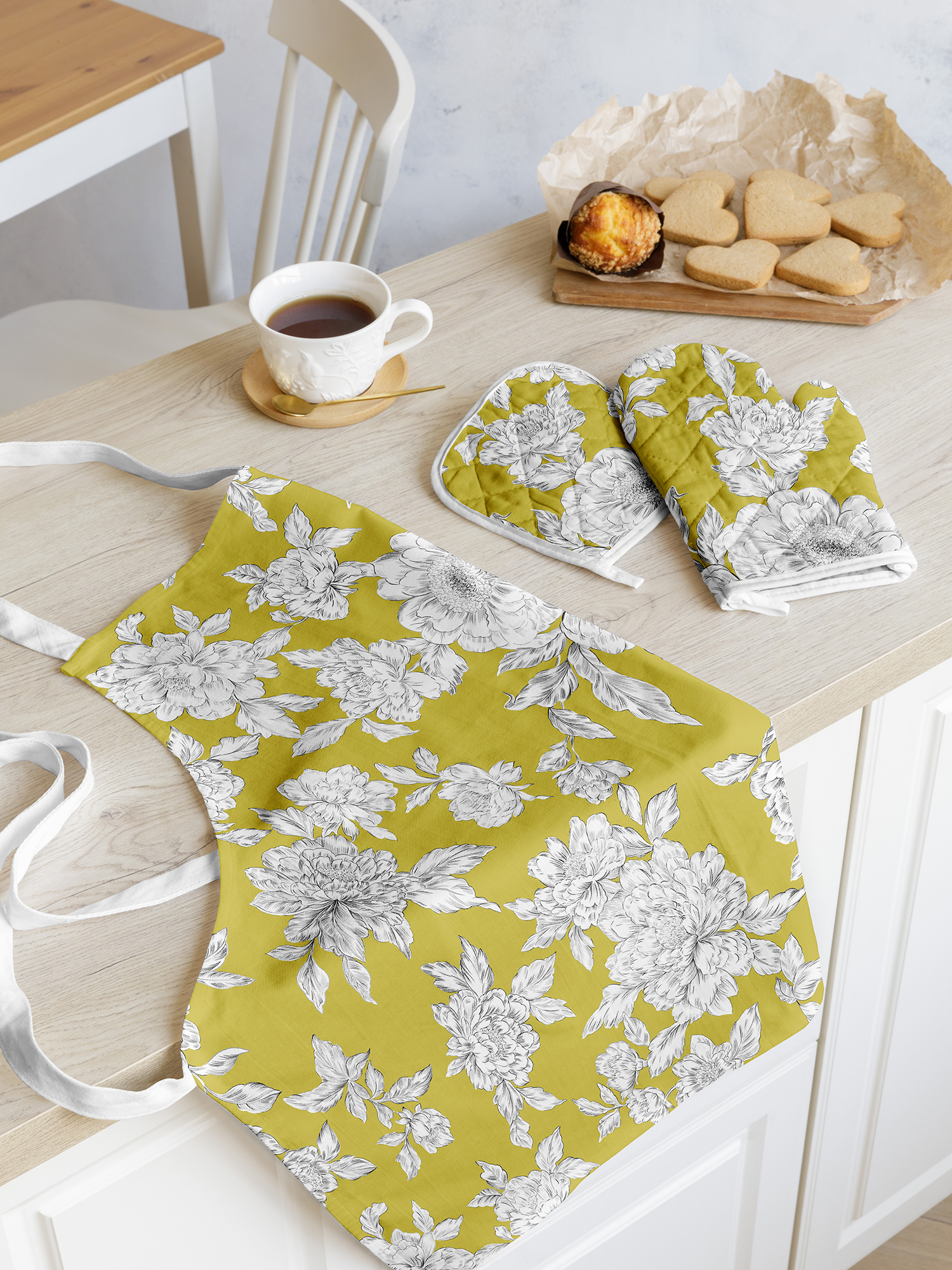 Кухонный комплект (фартук + прихватка + прихватка-рукавица) "Bottega Verde", Mia Cara 0