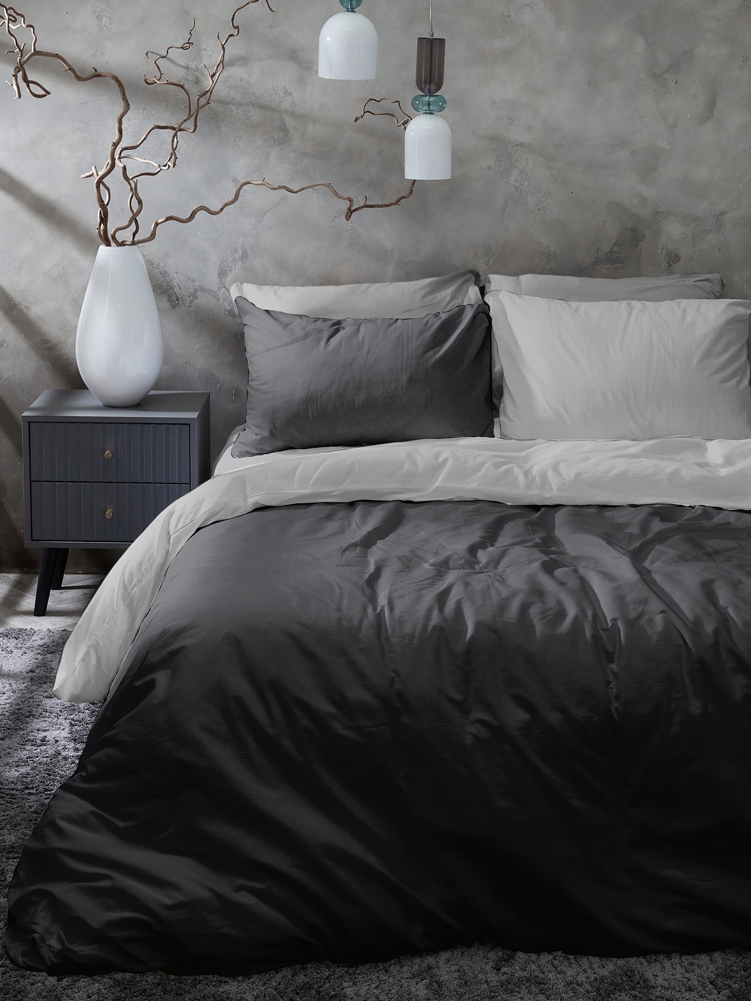 Постельное бельё Унисон Dark Grey+Grey 0