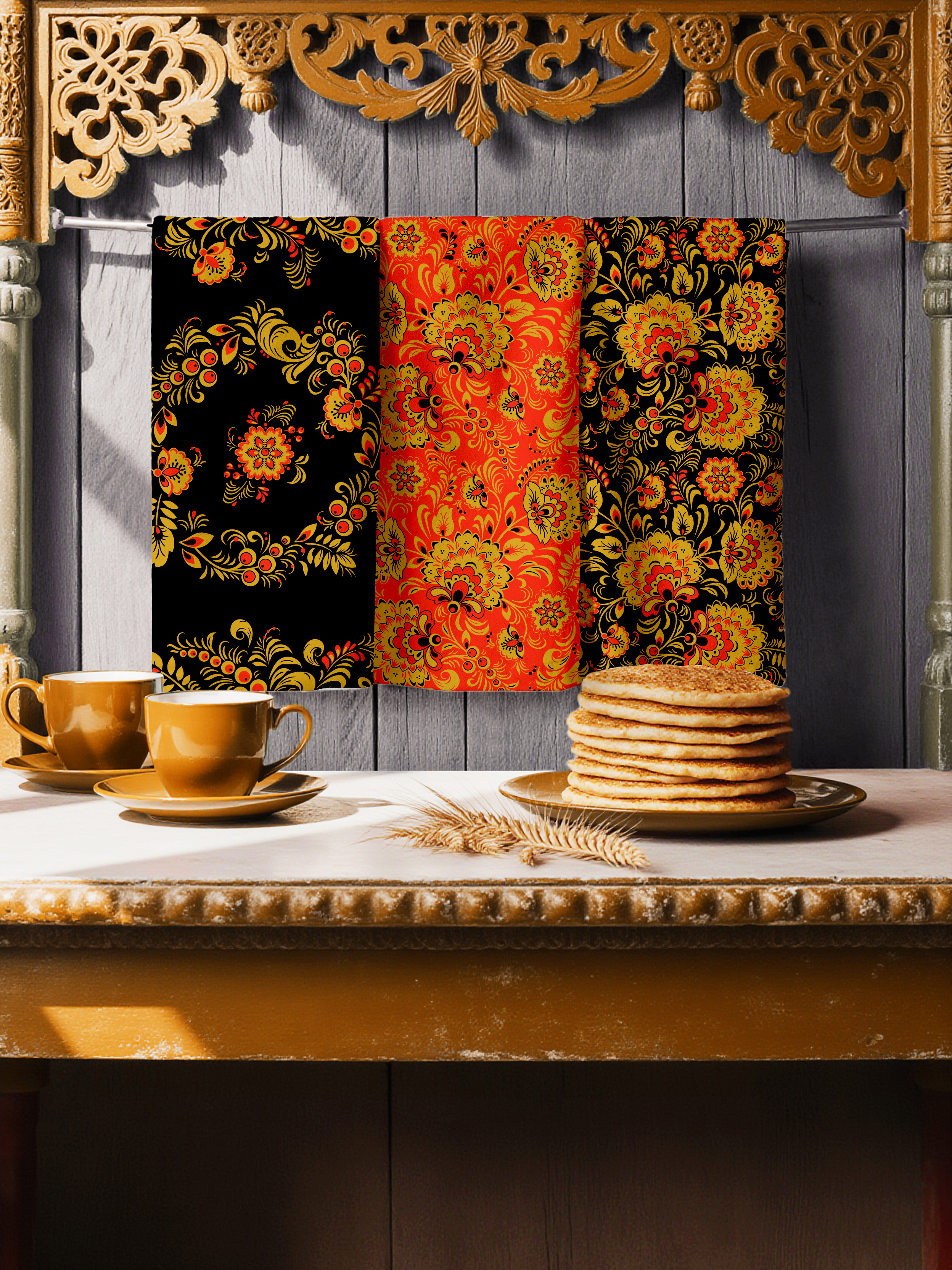 Комплект полотенец Унисон Хохломская роспись 0