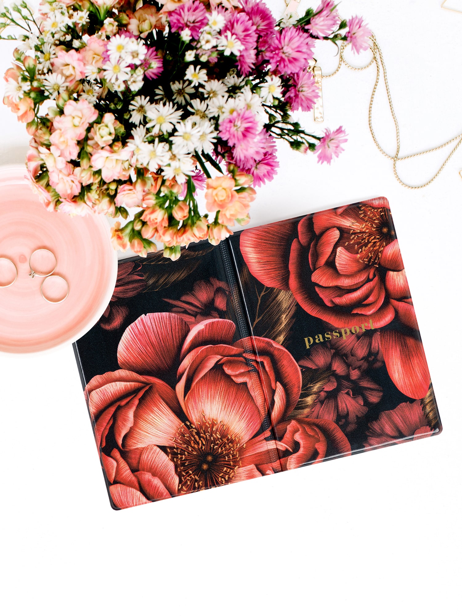 Обложка для паспорта "Mia Cara" Red Peony 2