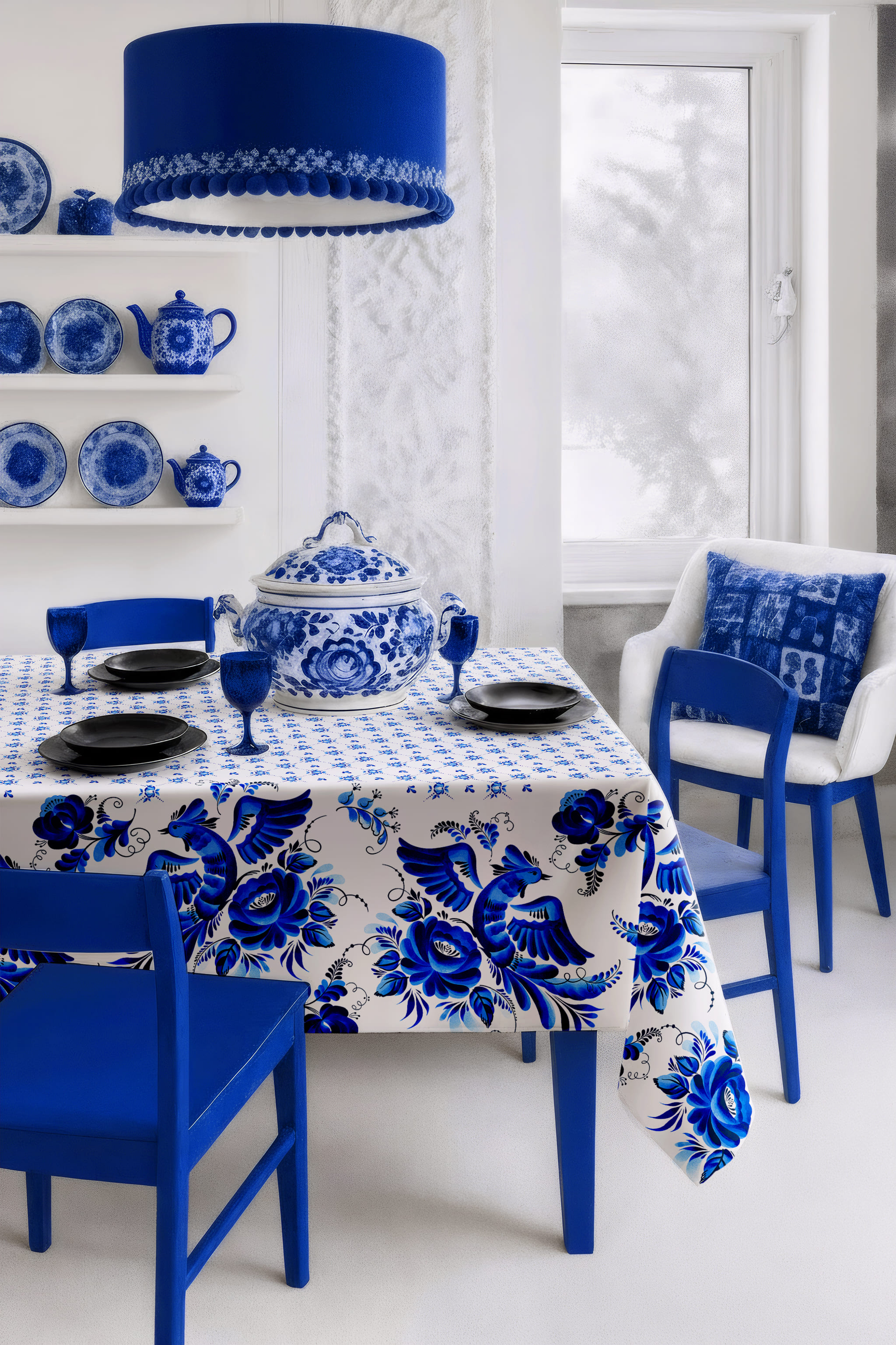 Скатерть Унисон Гжель 3