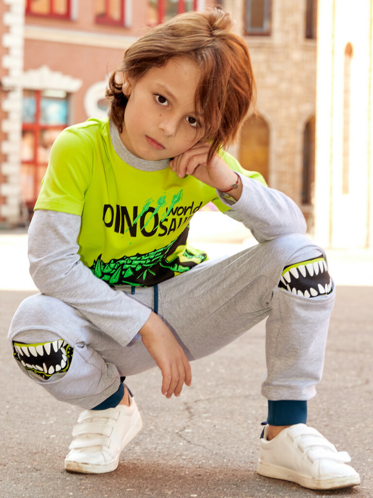 Брюки JURASSIC WORLD Серый меланж, Juno 1