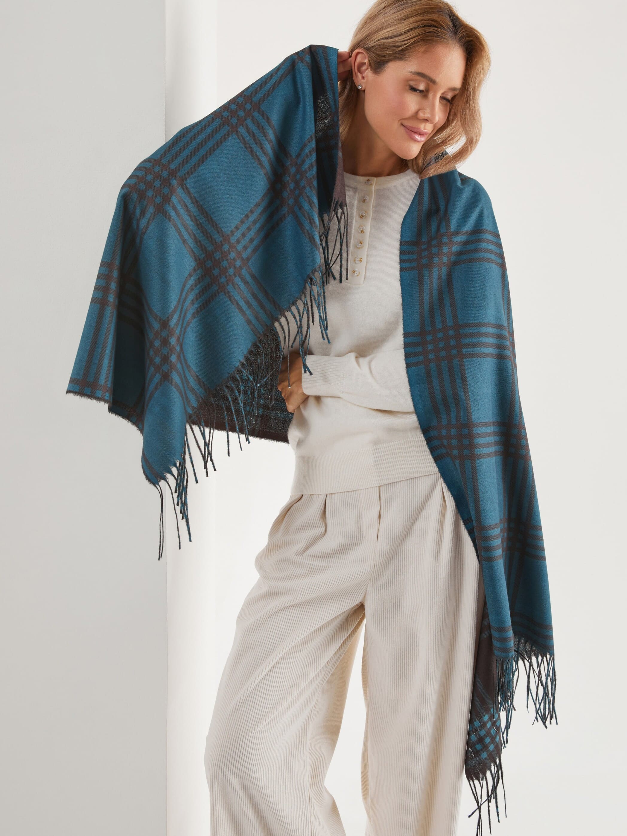 Шарф Mia Cara Тартан синий 1