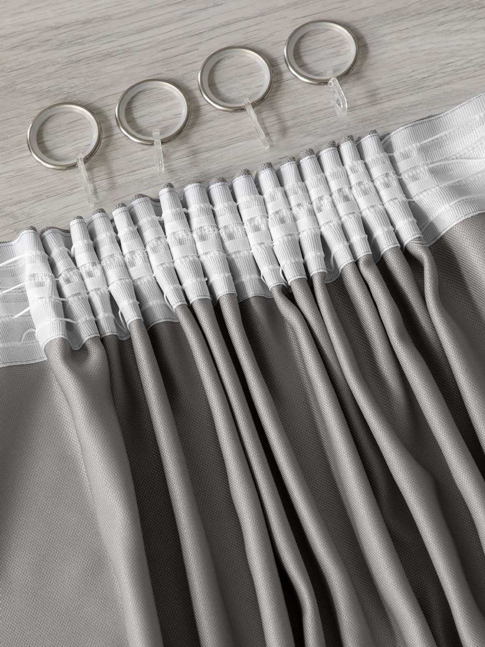 Комплект штор из канваса, серый, Унисон 3