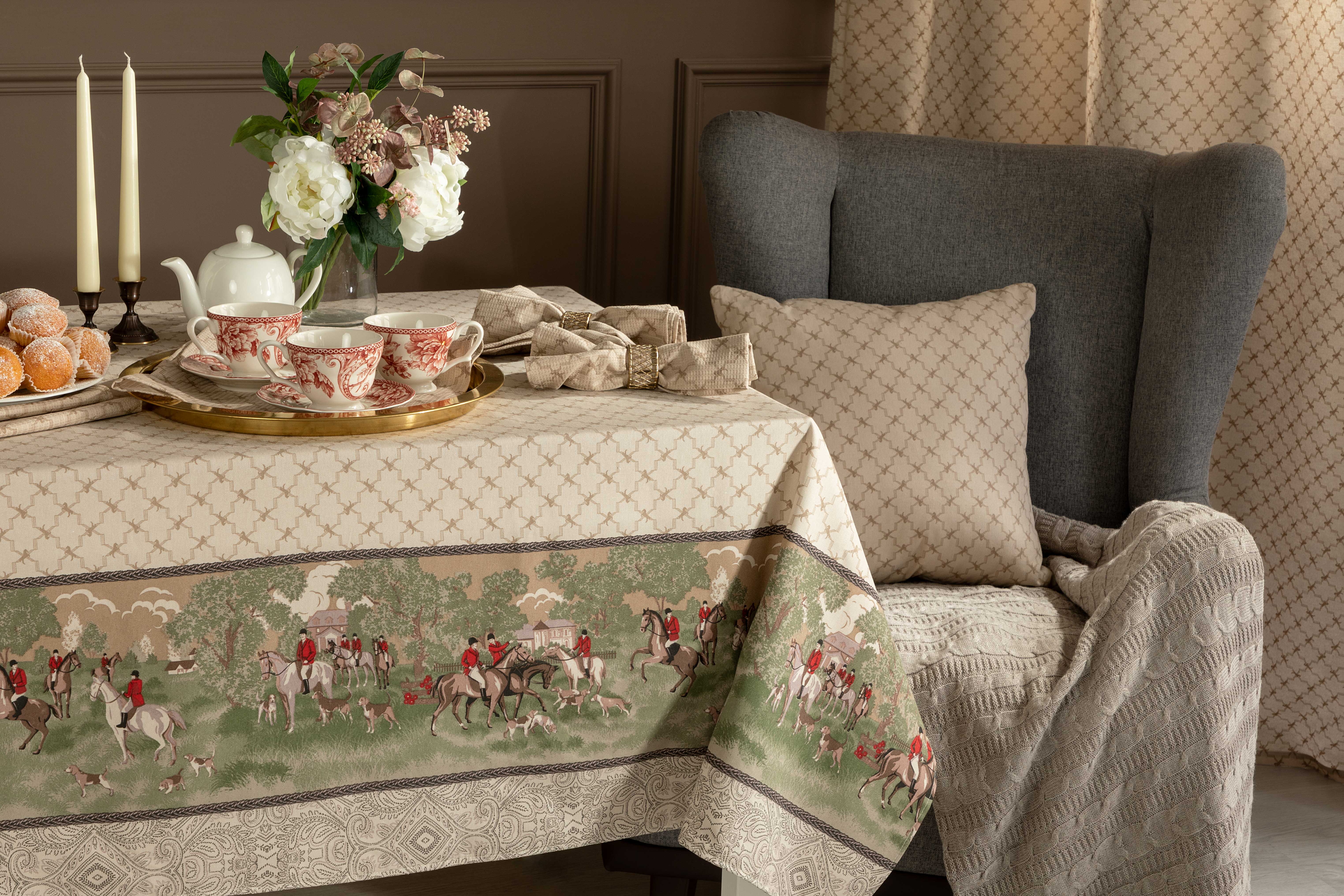 Скатерть рогожка "British club", Унисон 3