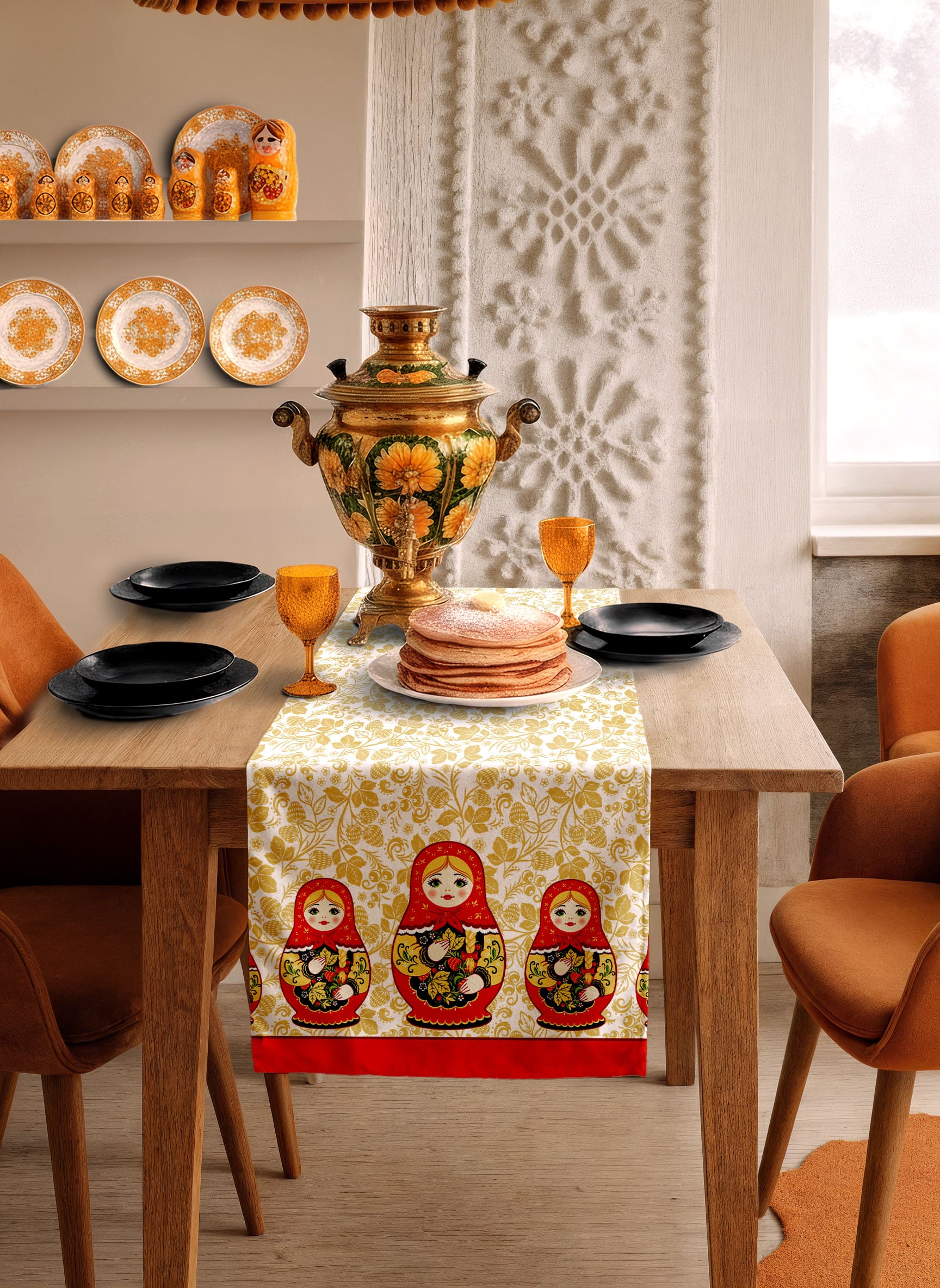 Скатерть-дорожка Унисон Матрешка 1
