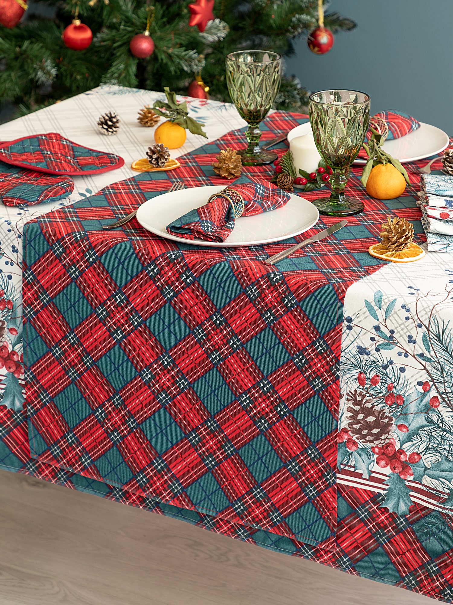 Скатерть-дорожка рогожка "Cell" 2