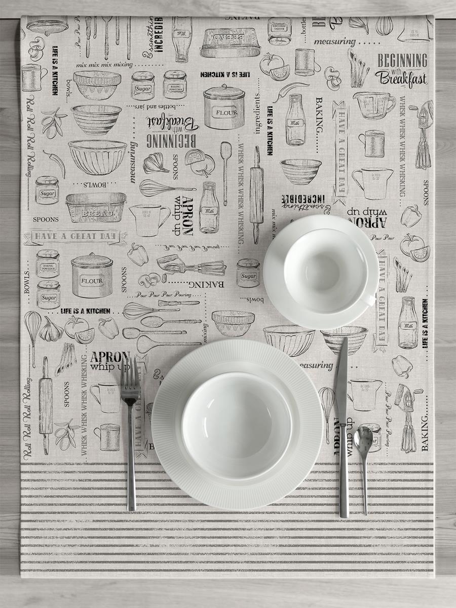 Скатерть-дорожка рогожка "Loft Café", вариант 2, Унисон 3