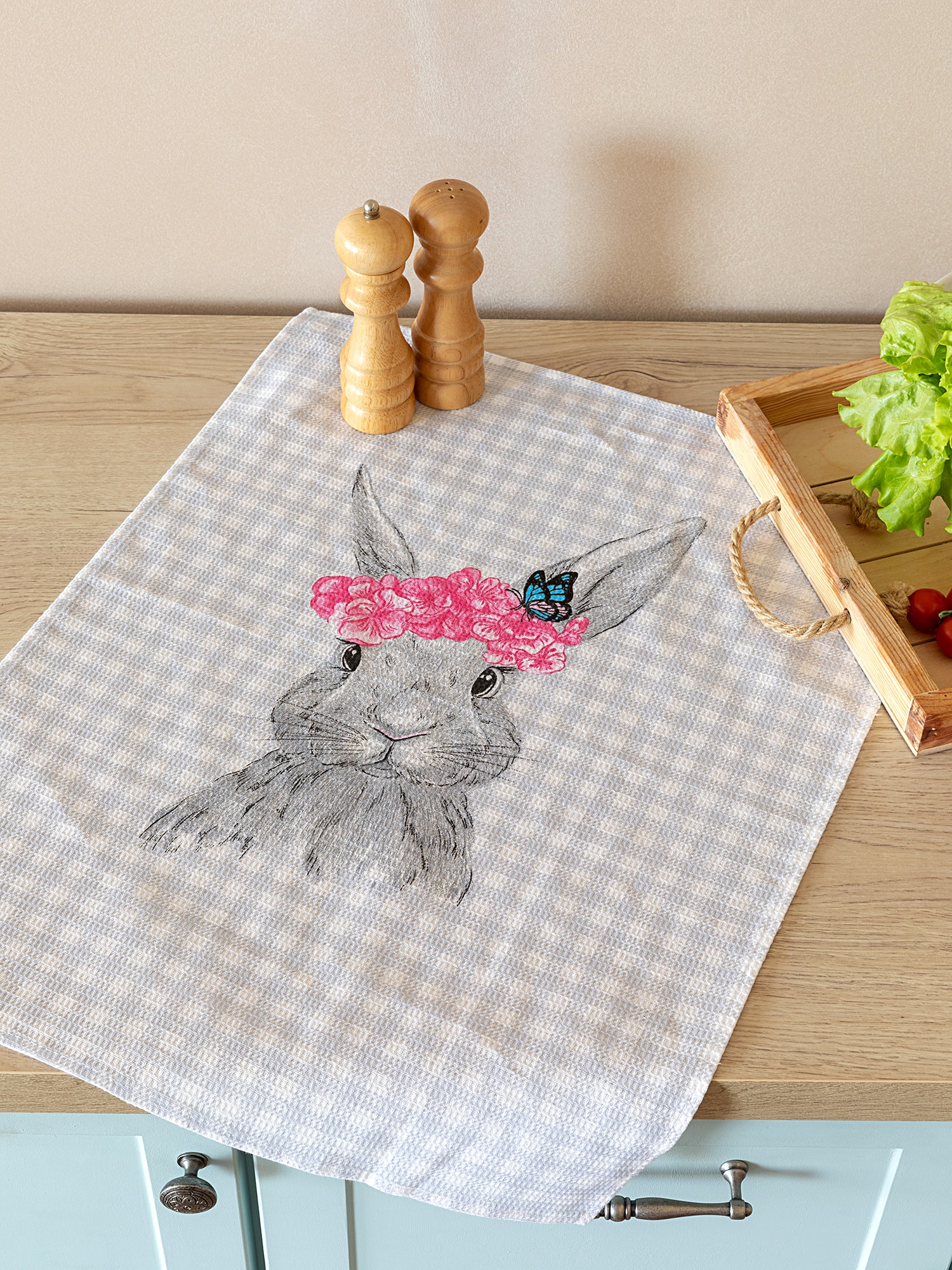 Комплект вафельных полотенец "Rabbit", 3 шт. 1