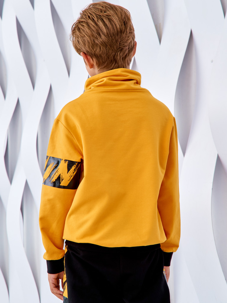 Худи с воротником-хомут "CYBER BRO", желтый, Juno 2