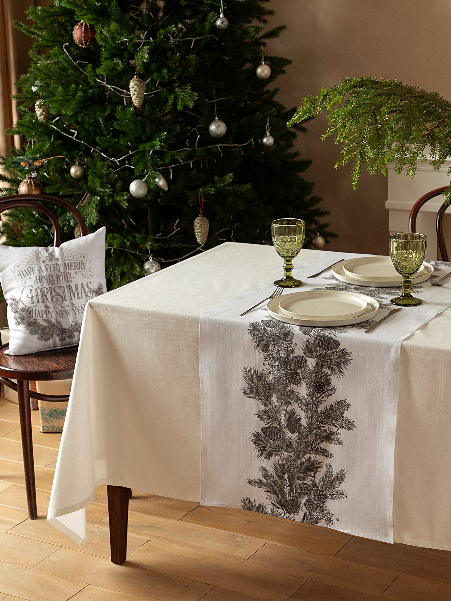 Скатерть-дорожка Унисон Scandi Pine Cone 1