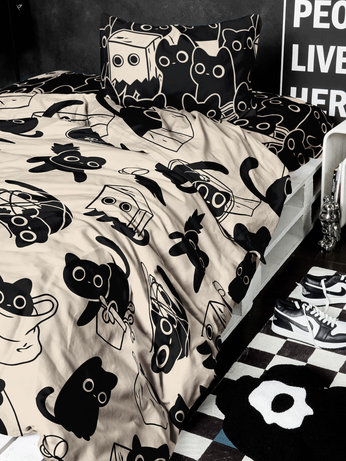 Постельное бельё Crazy Getup Черные коты 4