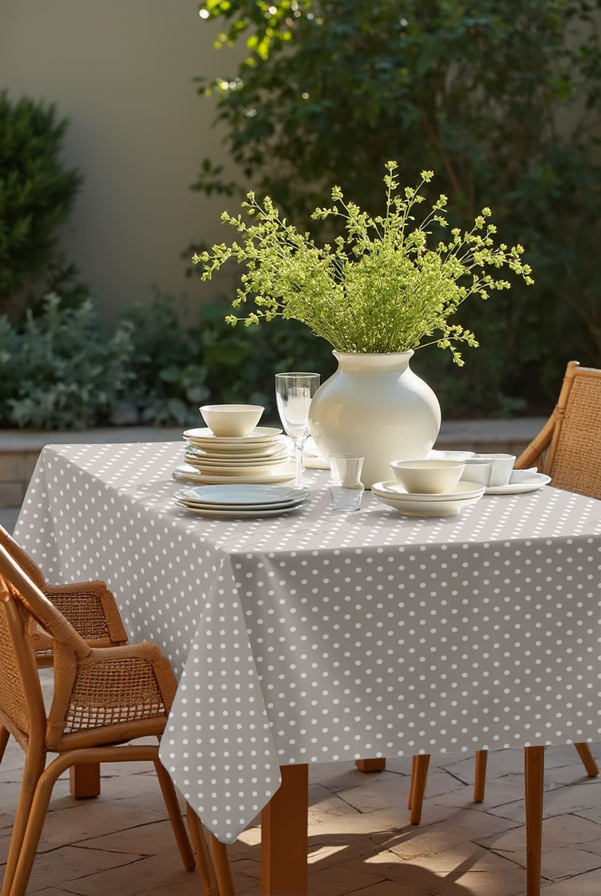 Скатерть Mia Cara Горох серый 0