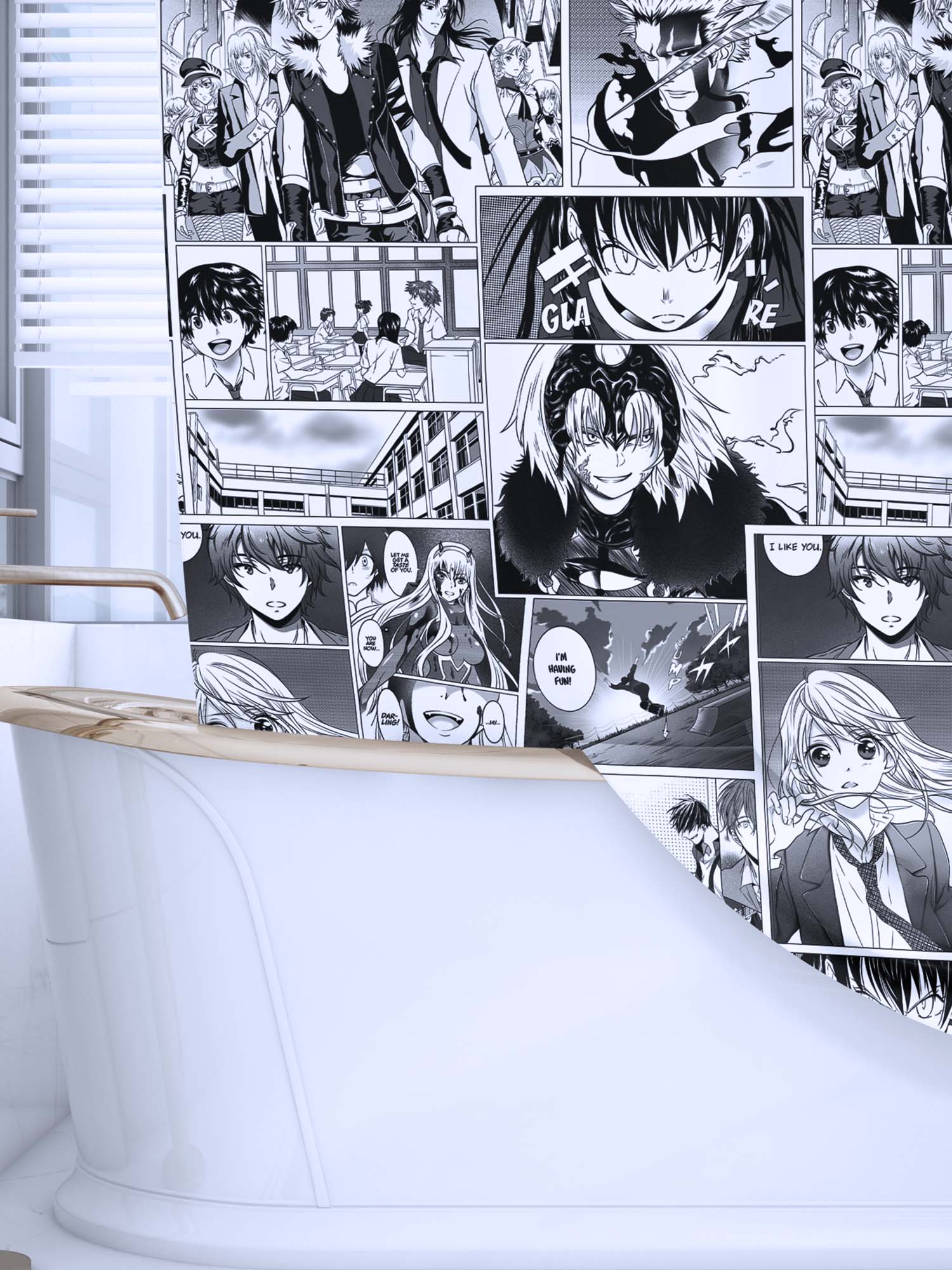 Штора для ванной Crazy Getup Manga Anime 0