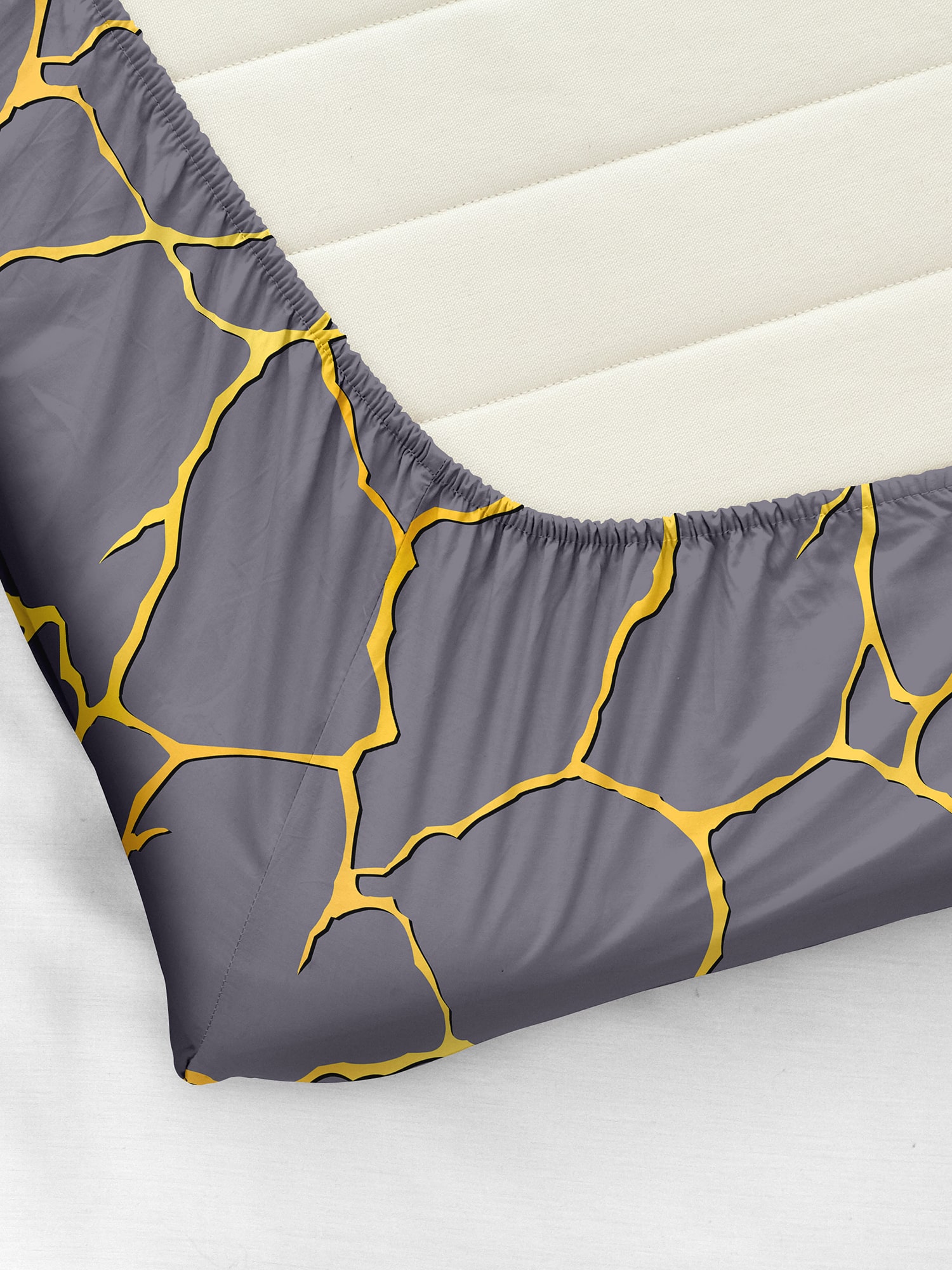 Простыня на резинке Флоранс Golden lightning grey 1