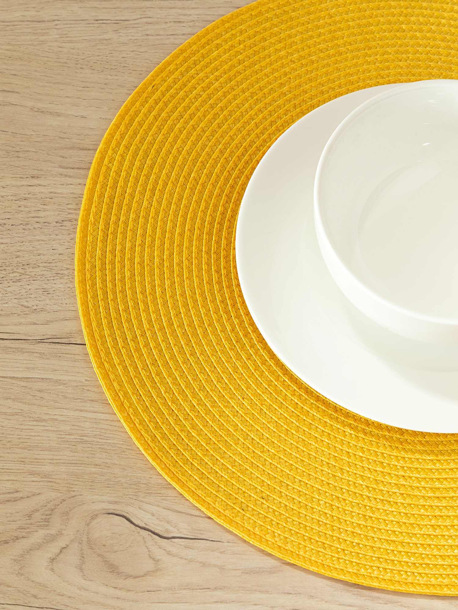 Комплект плейсматов плетеных "Унисон" желтый 4