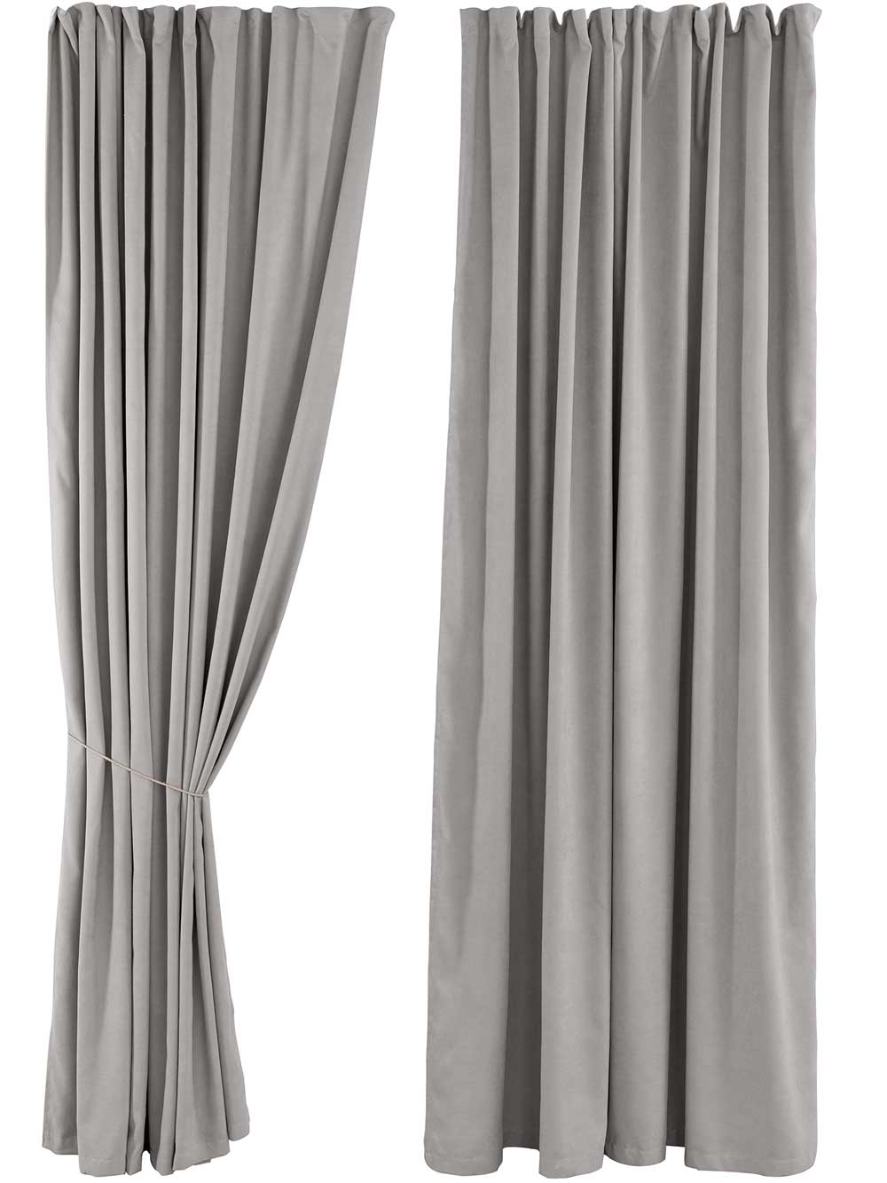 Комплект штор из канваса, серый, Унисон 1