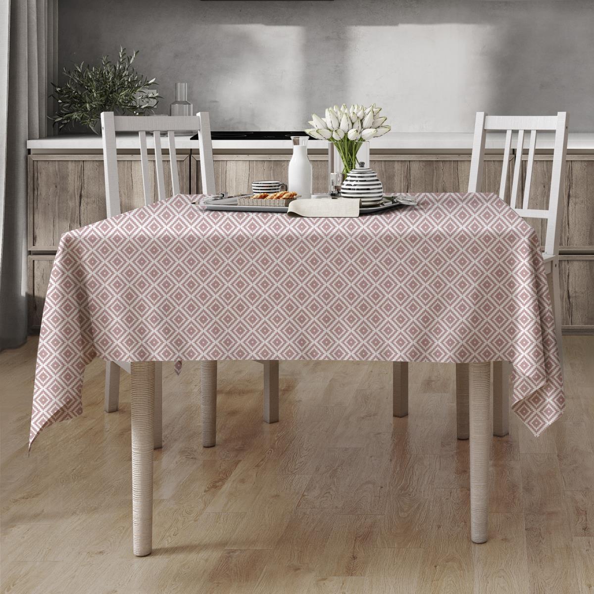 Скатерть Fine Line Ромбы бежево-белые 0