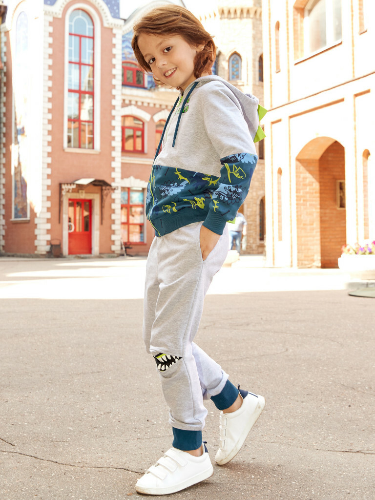 Худи JURASSIC WORLD Серый меланж Дино, Juno 1