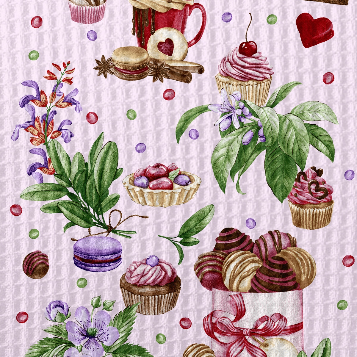 Комплект полотенец Fine Line Сладкое чаепитие 2