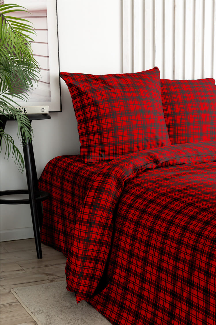 Постельное бельё Флоранс Красная клетка 2