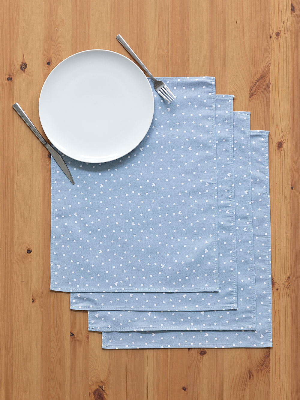 Комплект сервировочных салфеток "Love", голубой, Унисон 2