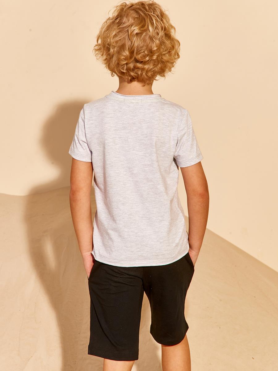 Футболка "SHARK SURFING", серый меланж, Juno 2