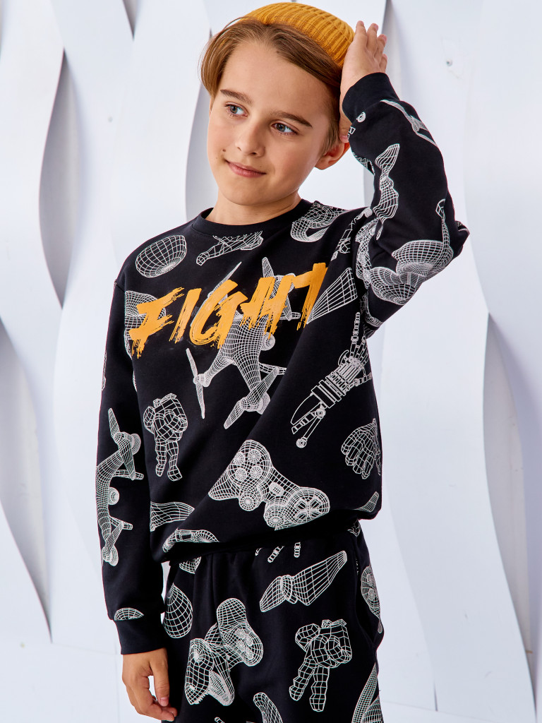 Свитшот "CYBER BRO", черный, Juno 5