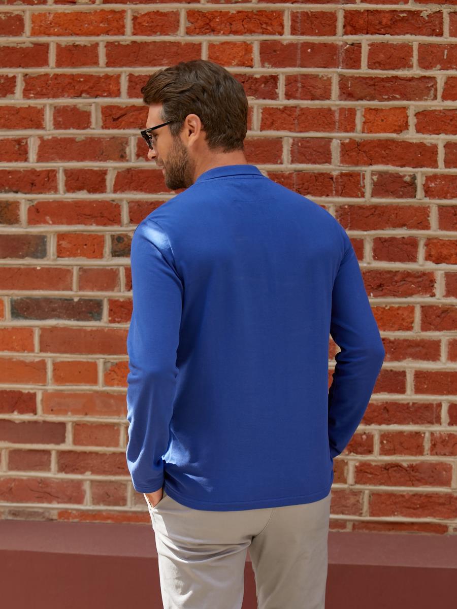 Лонгслив-поло "Human Nature", синий, BeGood 1