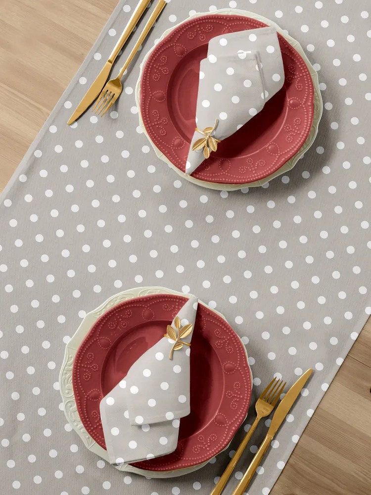 Комплект салфеток рогожка "Горох", Mia Cara 0