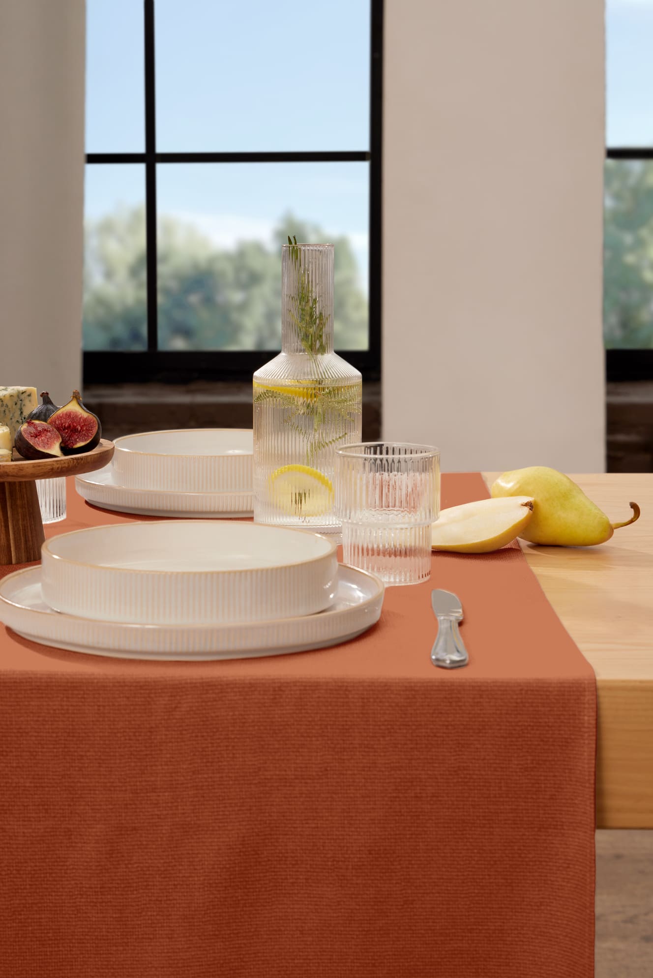 Скатерть-дорожка Унисон Базовый терракотовый 2