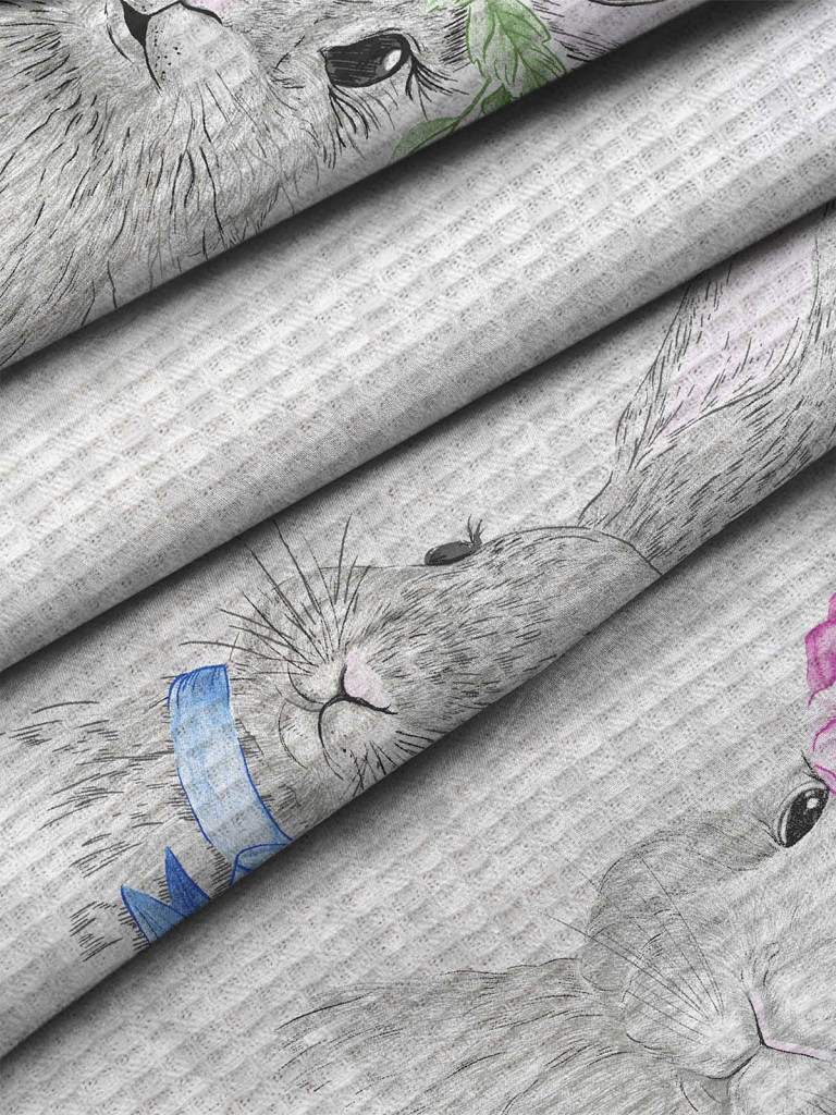 Комплект вафельных полотенец "Rabbit", 3 шт. 4