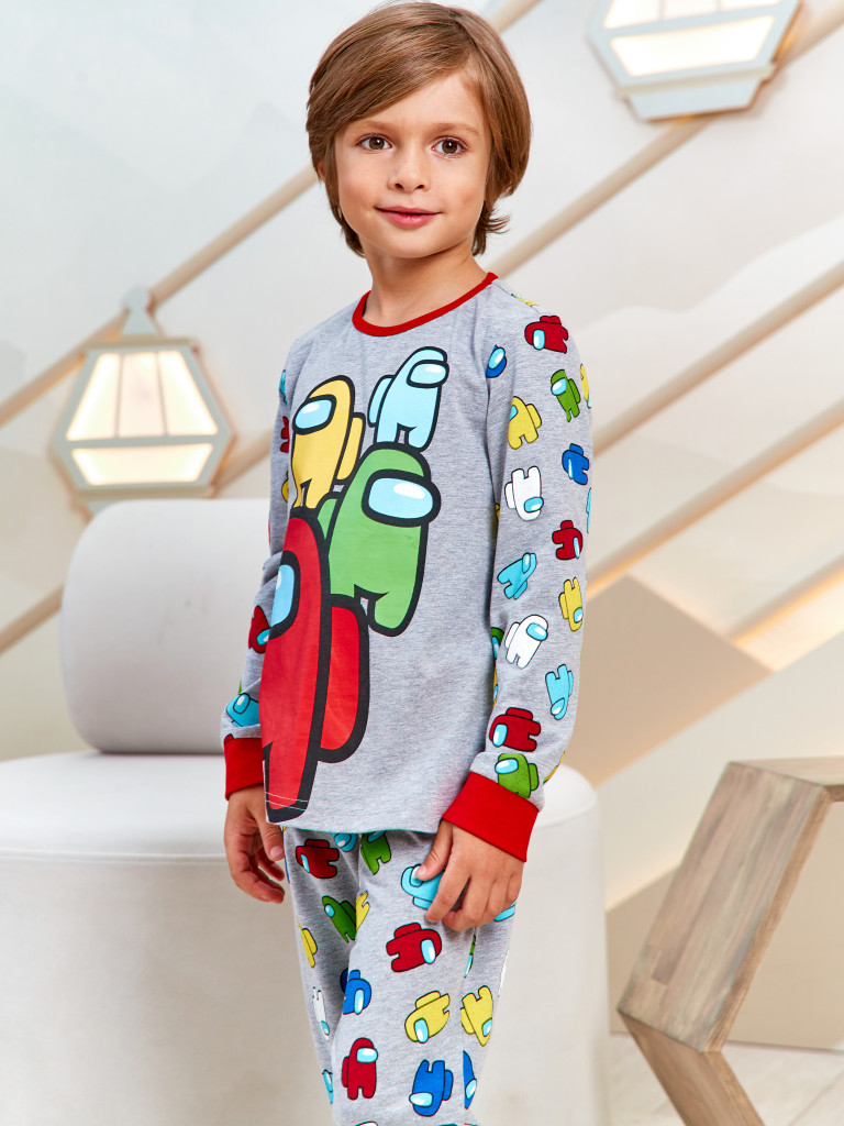 Пижама "Among Us", серый меланж, Juno 3