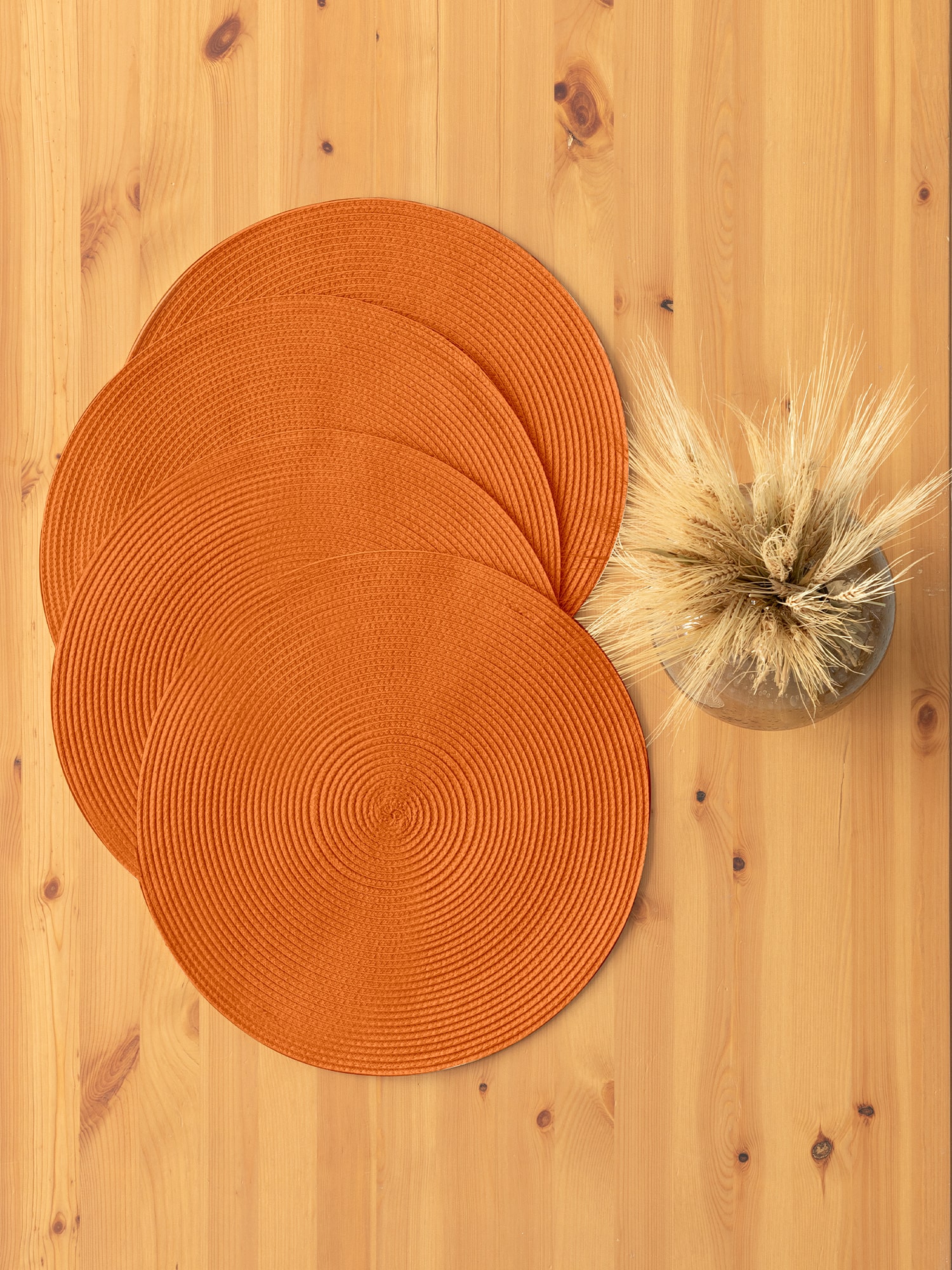 Комплект плейсматов плетеных "Унисон" оранжевый 2