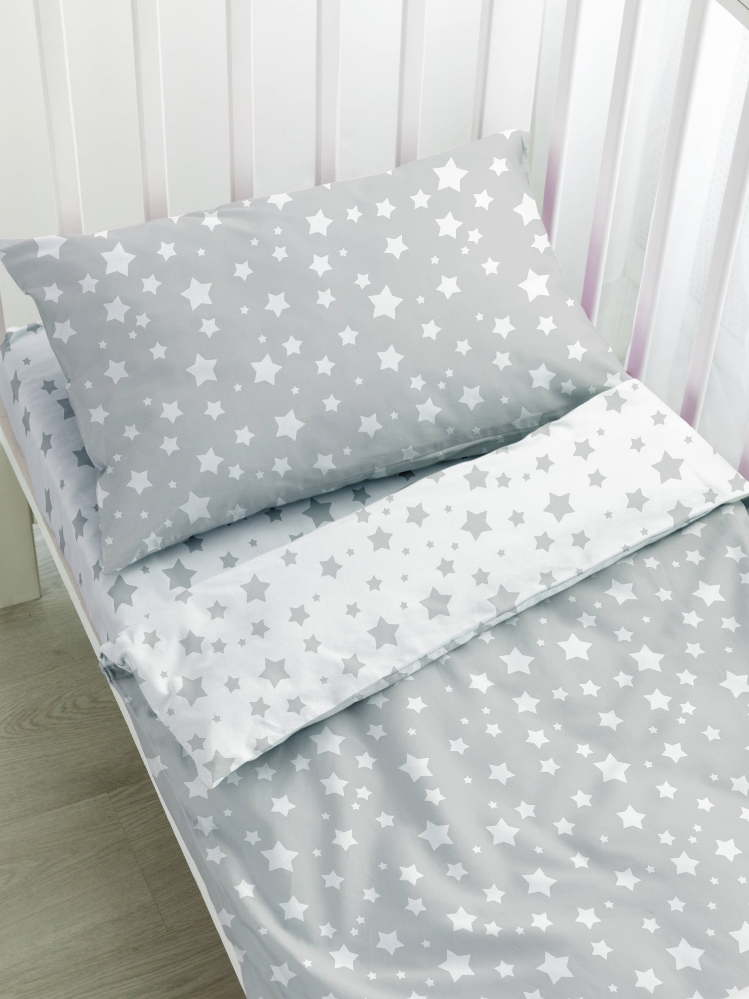 Постельное бельё Juno Grey stars 4