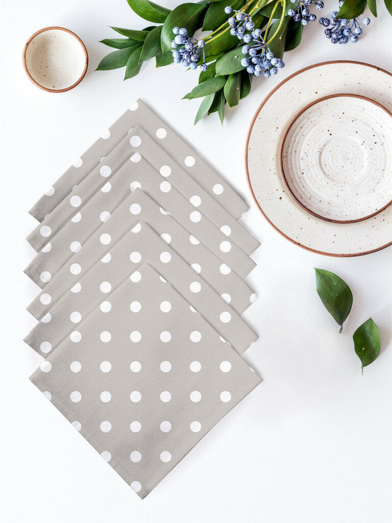 Комплект салфеток рогожка "Горох", Mia Cara 2