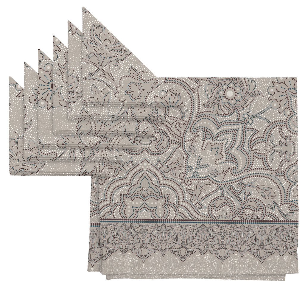 Комплект скатерть рогожка + 6 салфеток "Ожерелье", Mia Cara 2