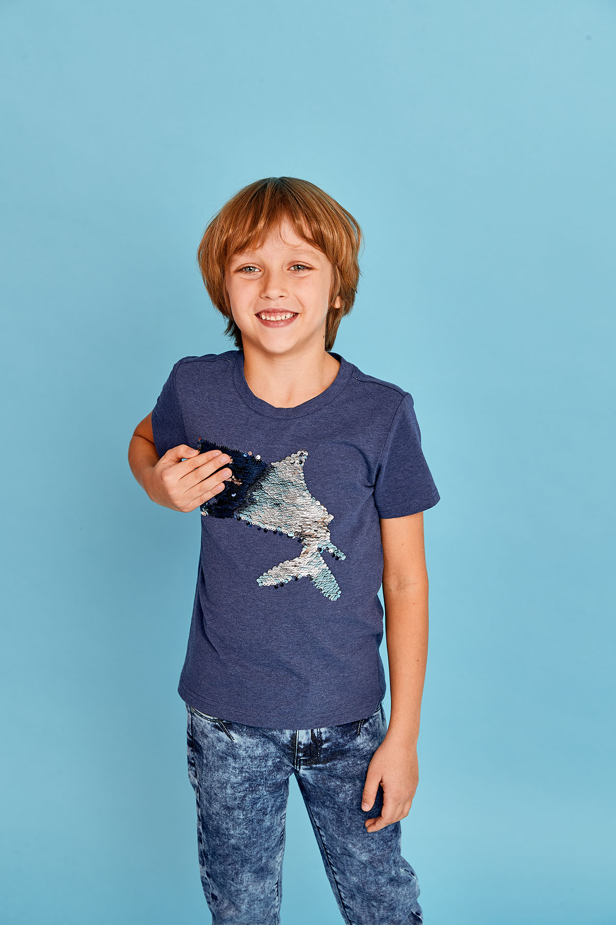 Футболка "Sea Adventure", синий меланж, Juno 3