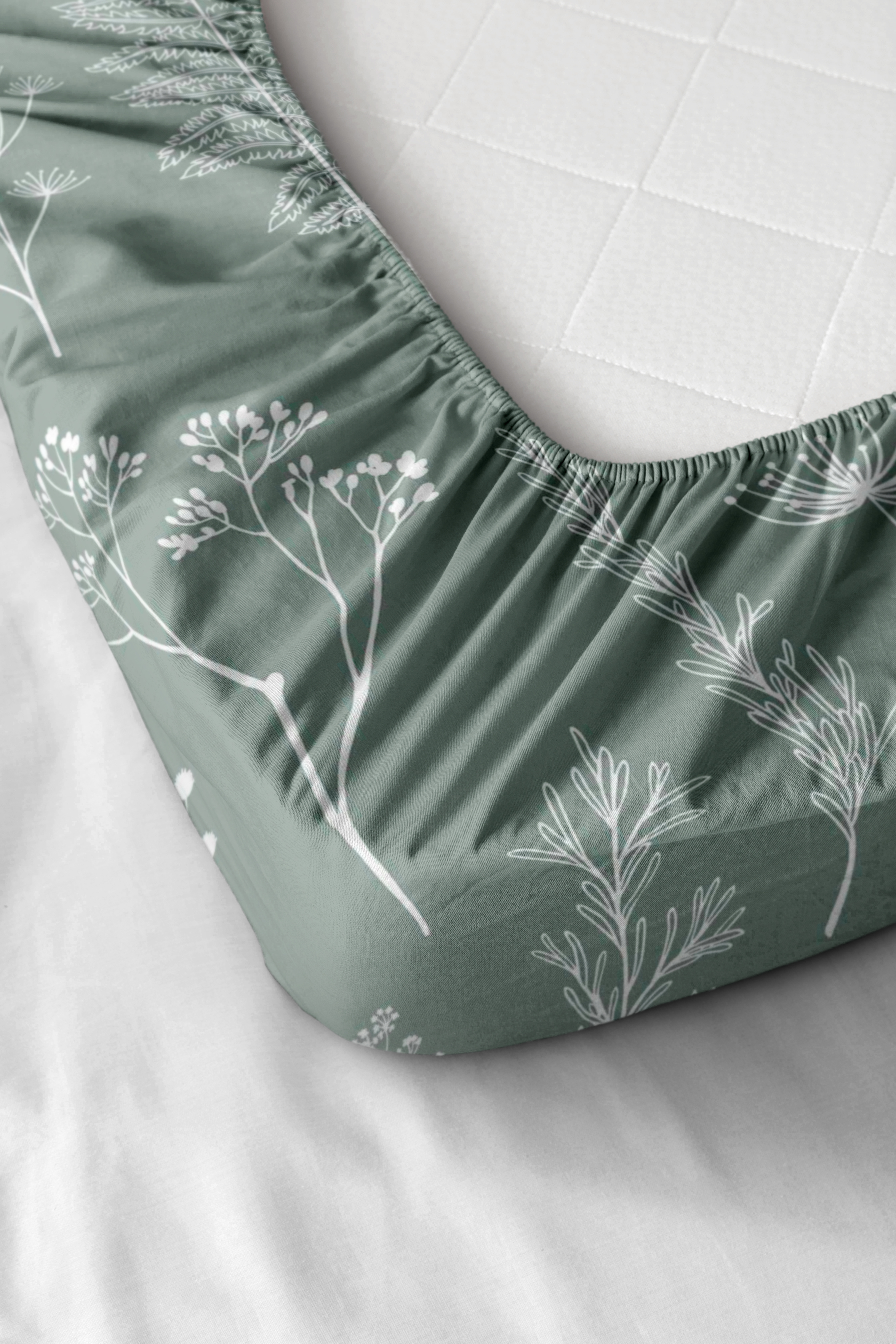 Простыня на резинке Унисон Шалфей в ботаническом саду 3