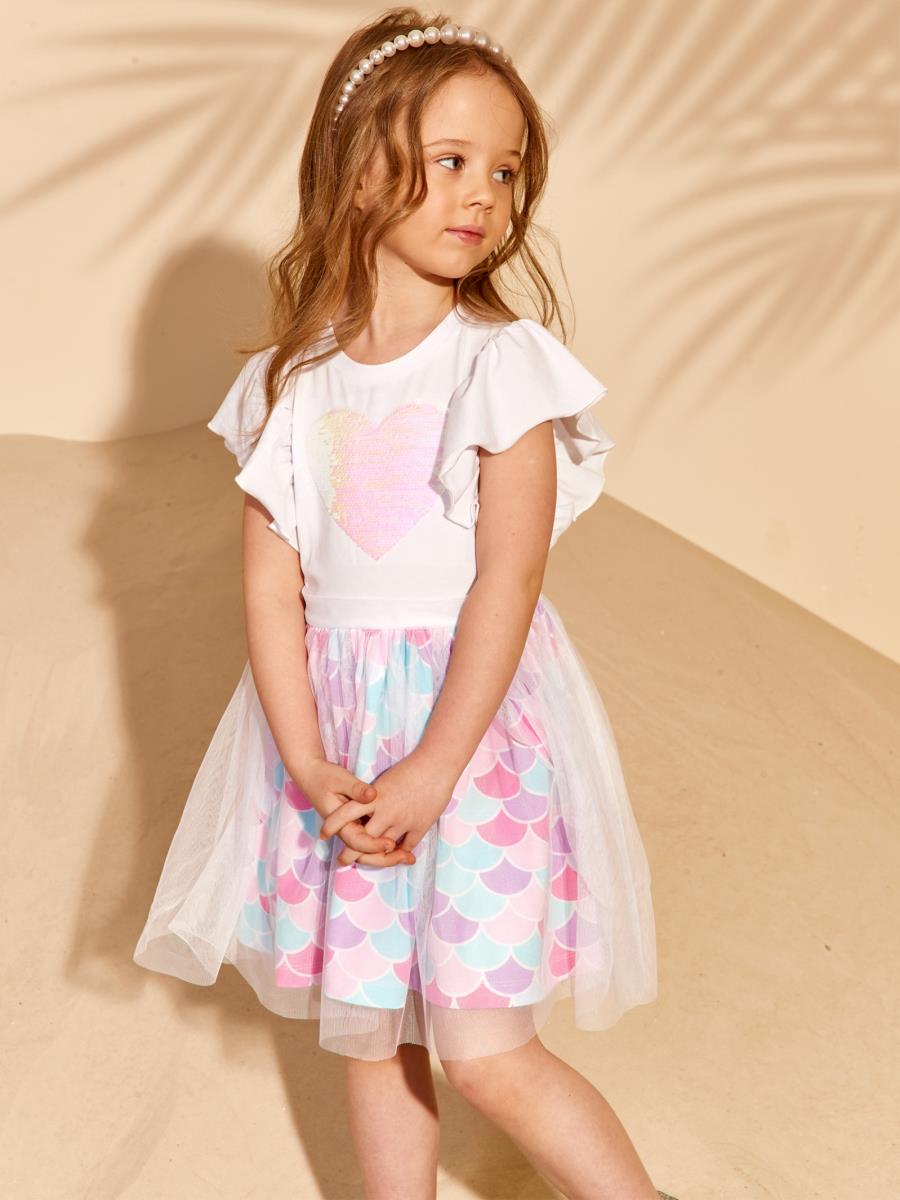 Платье MERMAID Белый Чешуйки, Juno 3