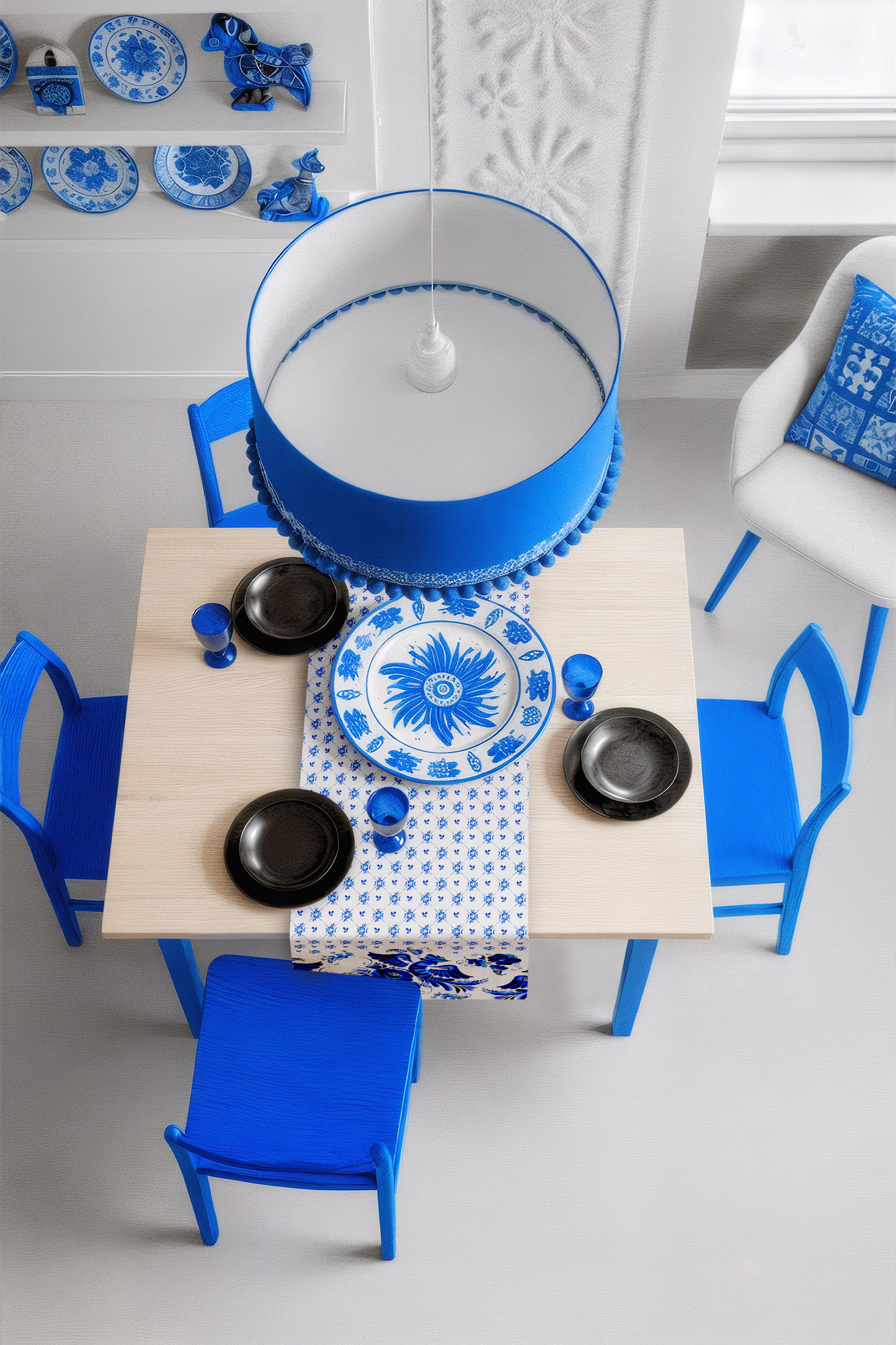 Скатерть-дорожка Унисон Гжель 2