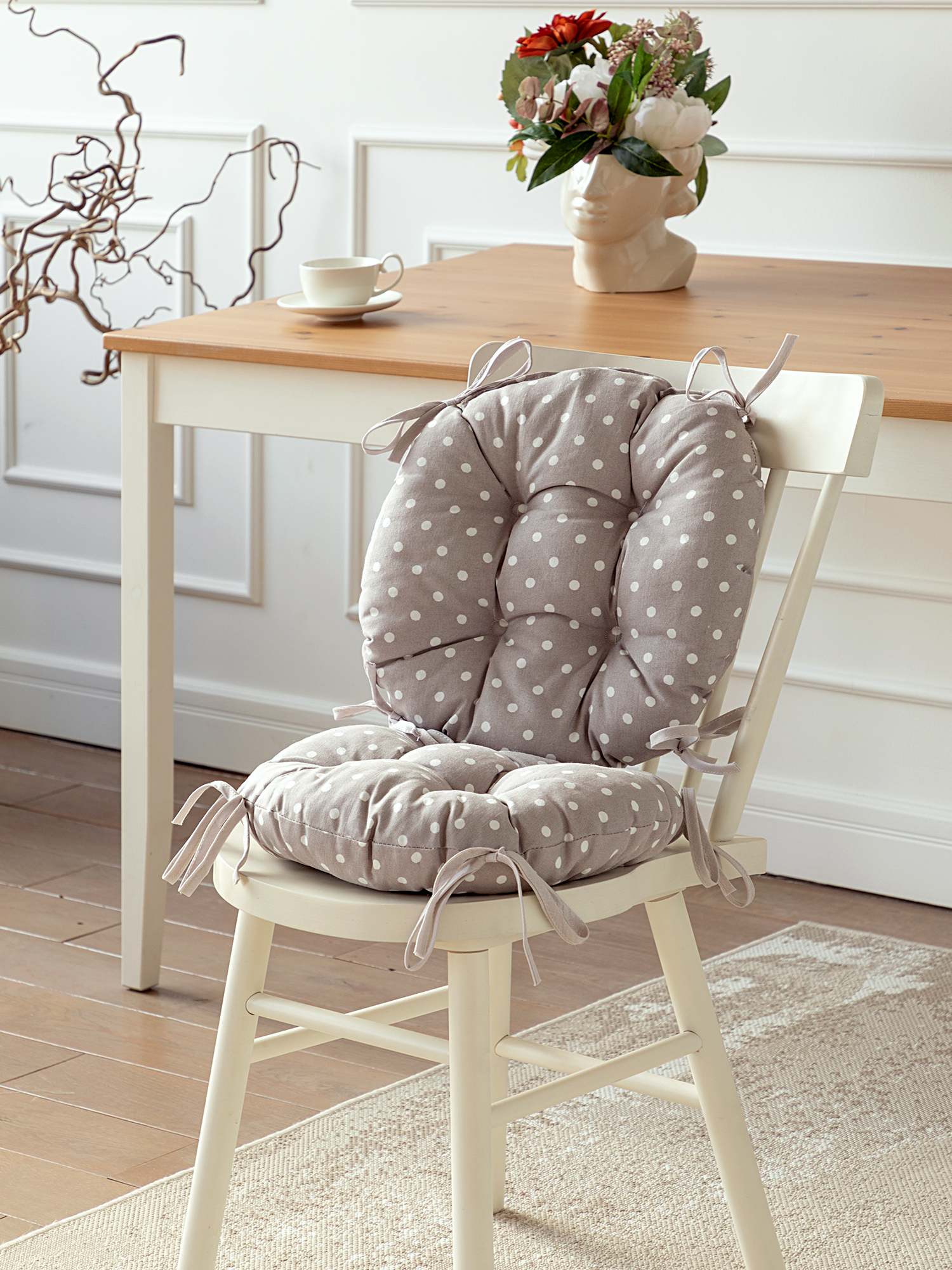 Комплект подушек на стул с тафтингом "Горох", Mia Cara 0