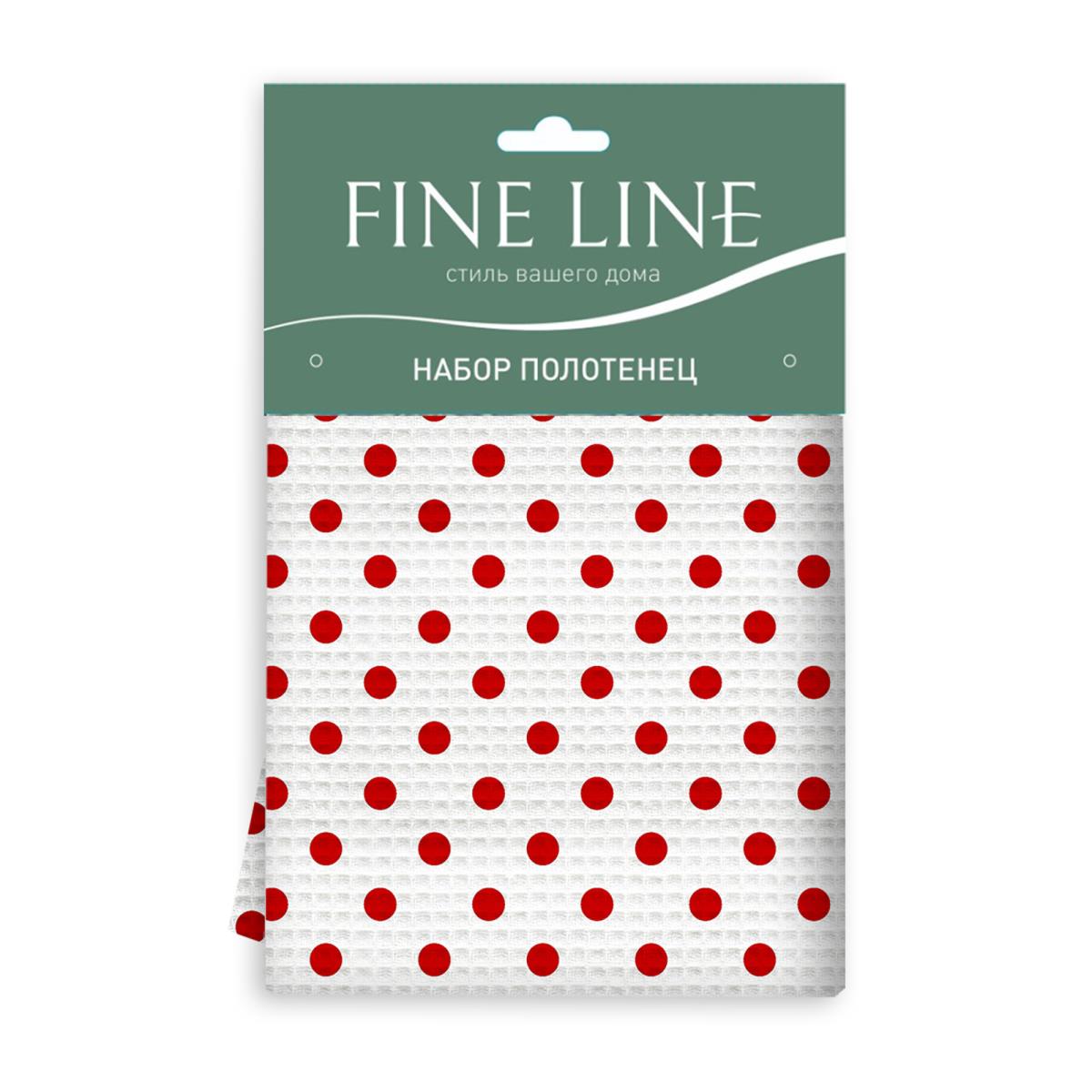 Комплект полотенец Fine Line Красный горох на белом 3