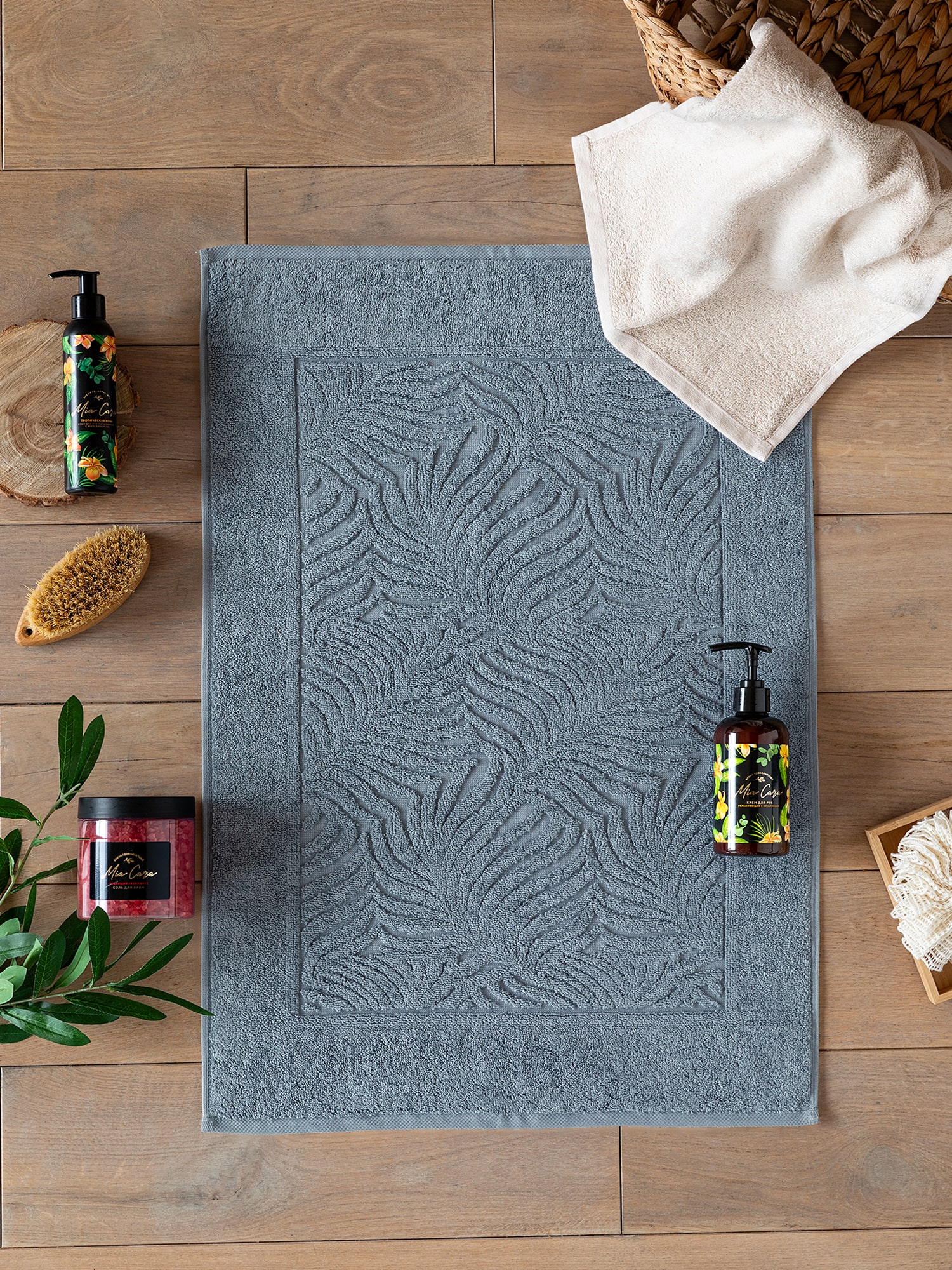 Полотенце махровое Mia Cara Листья 1