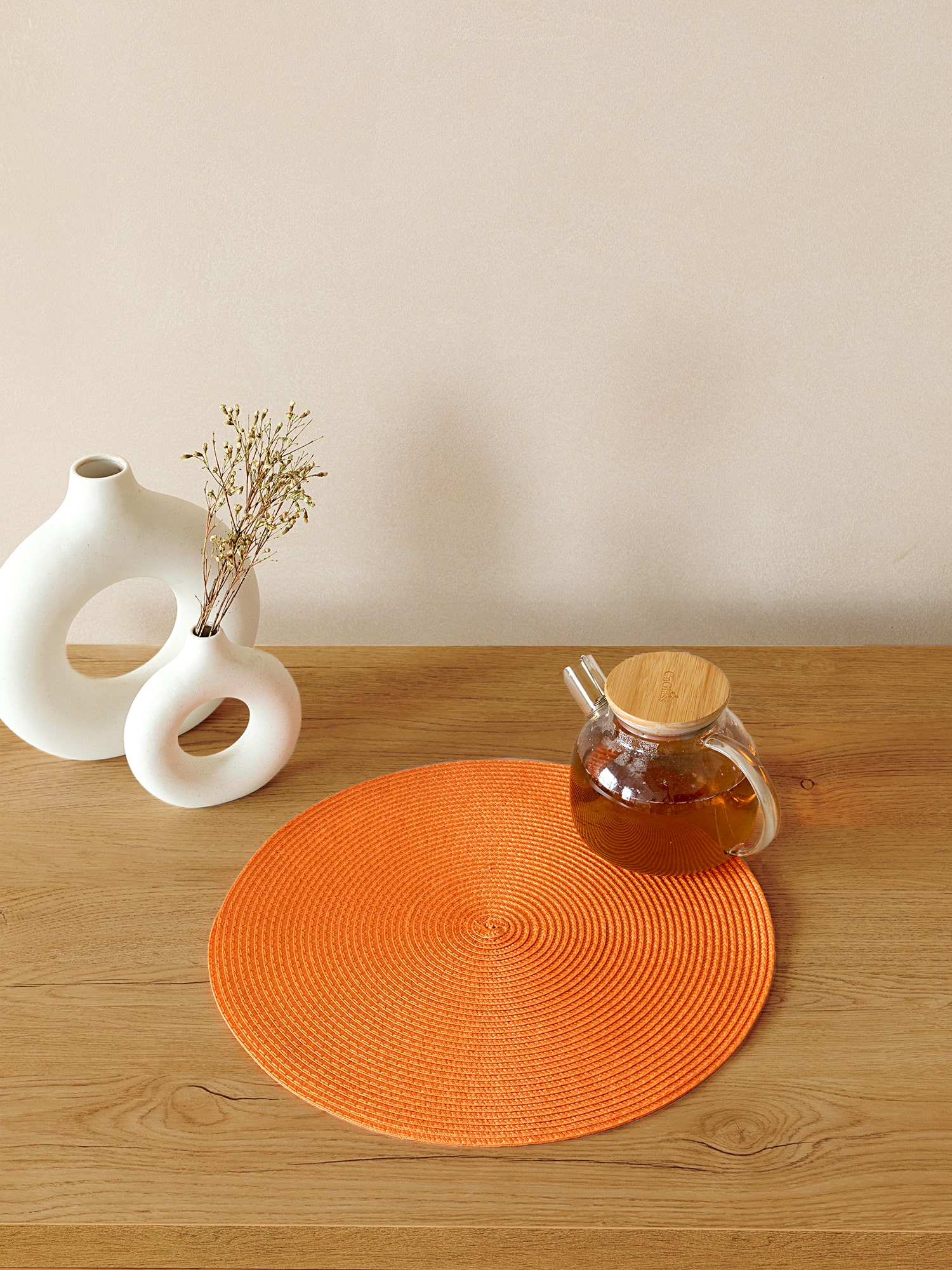 Комплект плейсматов плетеных "Унисон" оранжевый 3