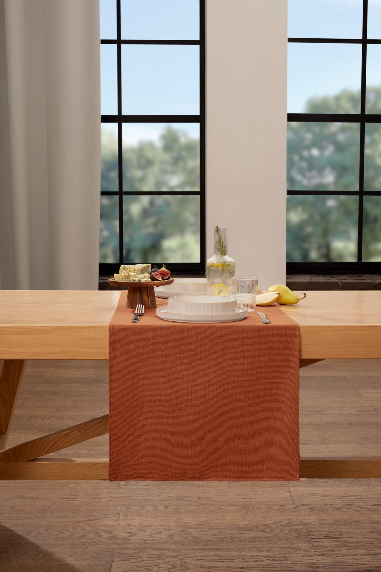 Скатерть-дорожка Унисон Базовый терракотовый 1