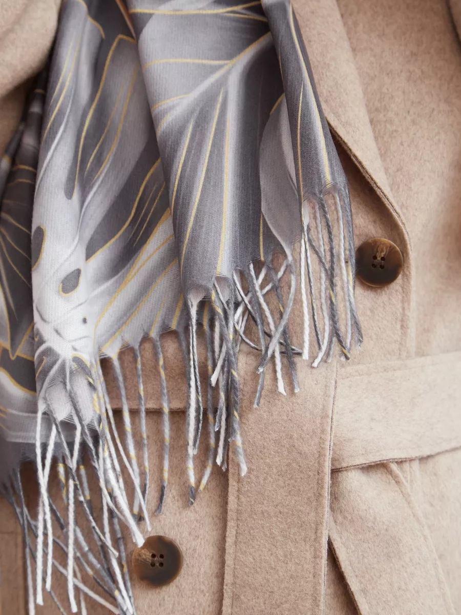 Шарф Mia Cara Тропические листья (серебро) 2