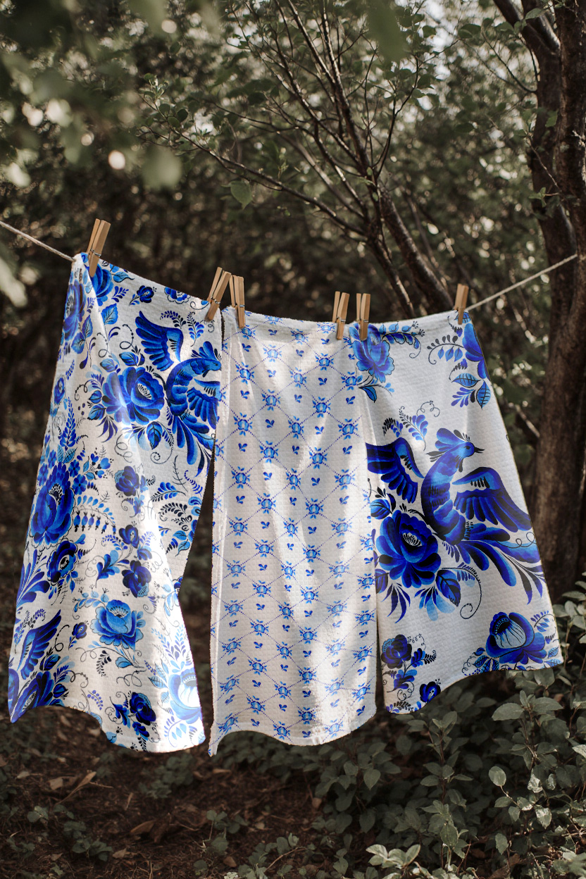 Комплект полотенец Унисон Гжель 1